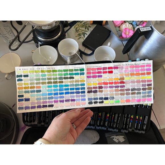New 240-Color GuangNa Acrylic Brush Marker Set – Excellent Condition - Picture 12 of 14